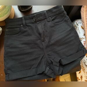 American Eagle Outfitters High Rise Black Denim Shorts
